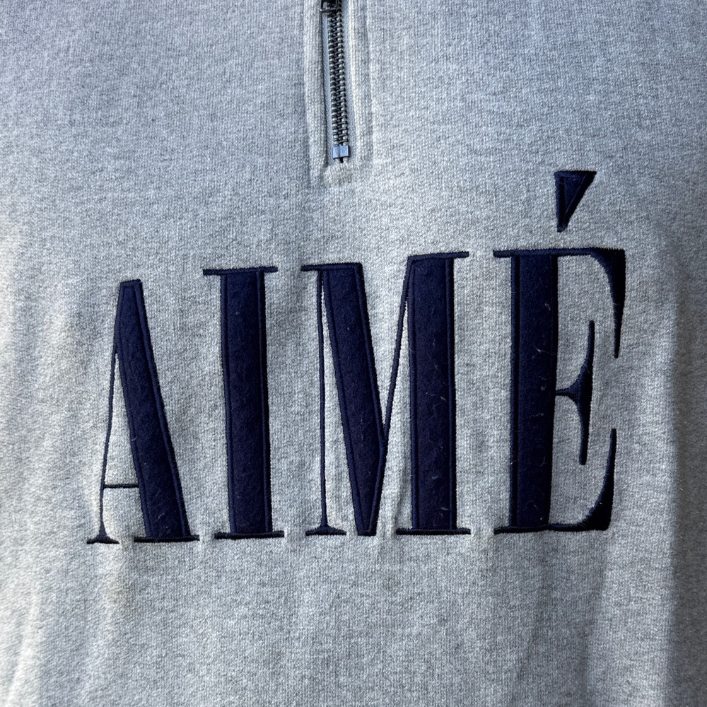 Aime Leon Dore Quarter Zip Gray Sweatshirt - Picture 3 of 8